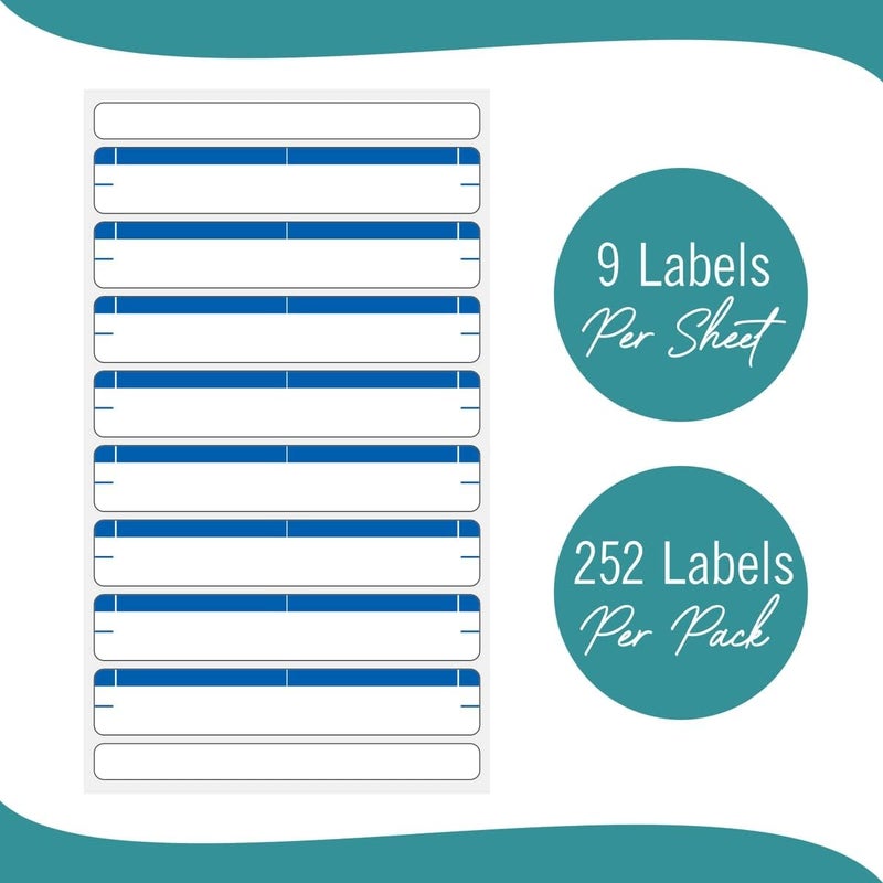 EXTRIC File Folder Labels 28 Sheets Light Blue File Labels a Total of 252 File Labels for File Folders - Image 3